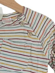 Vorschaubild 2 von Kinder Langarmshirt gestreift Gr. 74 Brusttasche Mehrfarbig