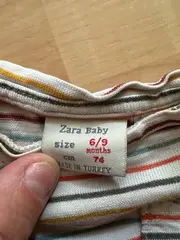 Vorschaubild 4 von Kinder Langarmshirt gestreift Gr. 74 Brusttasche Mehrfarbig