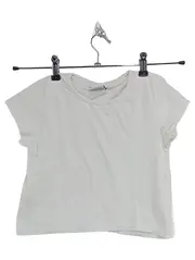 Vorschaubild 1 von Kinder T-Shirt Gr. 134-140 Weiß Basic Kurzarm Baumwolle