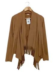 Vorschaubild 1 von Damen Leichte Jacke Fransen Bohemian Braun Gr. 34/XS