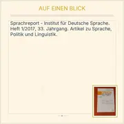 Vorschaubild 2 von Sprachreport Zeitschrift Heft 1/2017 Wissenschaft