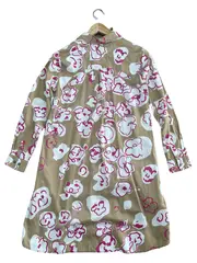 Vorschaubild 2 von Damen Blusenkleid Gr. 36;S Beige Blumenmuster Baumwolle Casual