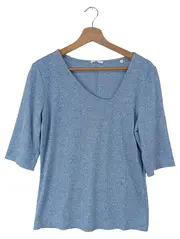 Vorschaubild 1 von Damen Langarmshirt Gr. 42 Blau Meliert Casual