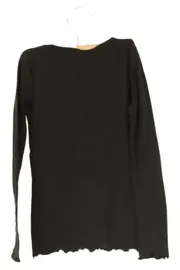 Vorschaubild 2 von Kinder Langarmshirt Gr. 104 Schwarz Basic Casual Rippstrick