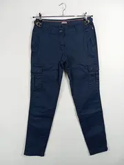 Vorschaubild 2 von Damen Cargohose Gr. 28 Blau Casual Baumwolle