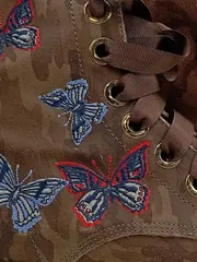 Vorschaubild 3 von Damen Stiefel Gr. 38 Plateau Camouflage Schmetterling Applikation
