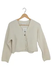 Vorschaubild 1 von Mädchen Strickjacke Cardigan Gr. 152 Beige Grobstrick V-Ausschnitt
