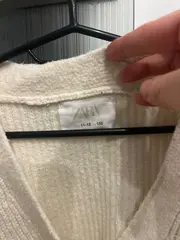 Vorschaubild 2 von Mädchen Strickjacke Cardigan Gr. 152 Beige Grobstrick V-Ausschnitt