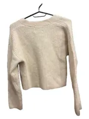 Vorschaubild 3 von Mädchen Strickjacke Cardigan Gr. 152 Beige Grobstrick V-Ausschnitt