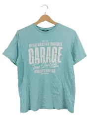 Vorschaubild 1 von Herren T-Shirt Garage Print Türkis Regular Fit Gr. S