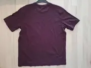 Vorschaubild 2 von Herren T-Shirt Gr. L Bordeaux Brusttasche Baumwolle Minimalistisch