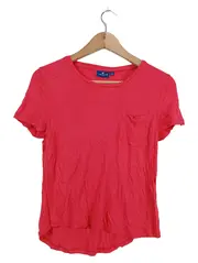 Vorschaubild 2 von Mädchen T-Shirt Gr. 164 Pink Basic Kurzarm Baumwolle