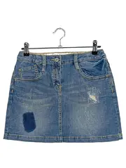 Vorschaubild 1 von Jeansrock Kinder Mädchen Gr. 164 Blau Casual Minirock Fransen