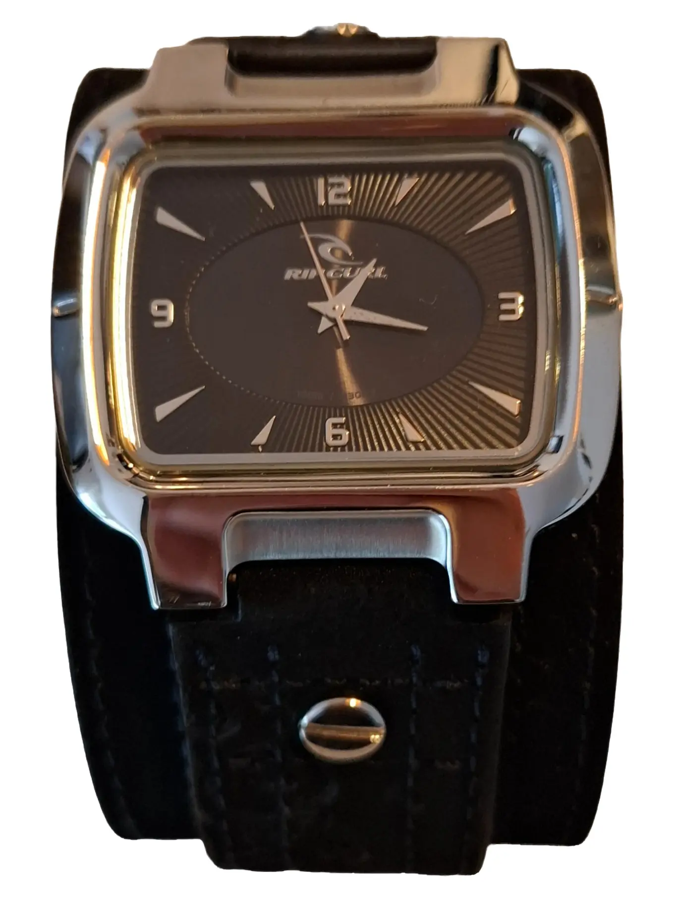 RIP CURL Herren Armbanduhr Sportlich Schwarz Leder Uhr