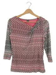 Vorschaubild 1 von Damen Bluse Gr. 36 S Mehrfarbig Geometrisch Muster 3/4-Arm