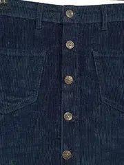 Vorschaubild 2 von Damen Cordrock Minirock Blau Gr. S Retro Knopfleiste