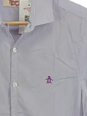 Vorschaubild 2 von Herren Business Hemd Lila Gestreift Gr. 46/S Baumwolle