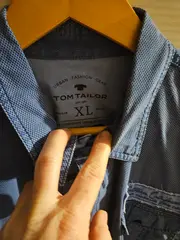 Vorschaubild 4 von Herren Freizeithemd Strukturmuster Langarm Blau XL