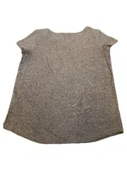 Vorschaubild 4 von Damen T-Shirt V-Ausschnitt Brusttasche Grau Meliert Gr. XS