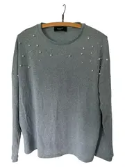 Vorschaubild 1 von Damen Pullover Gr. 40/L Blau mit Perlen Casual