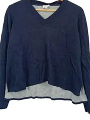 Vorschaubild 3 von Damen Pullover Gr. 38/M Blau Casual V-Ausschnitt Langarm