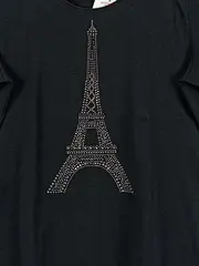 Vorschaubild 3 von Damen T-Shirt Gr. 40 Schwarz Eiffelturm Strass Print