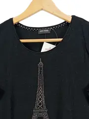 Vorschaubild 4 von Damen T-Shirt Gr. 40 Schwarz Eiffelturm Strass Print