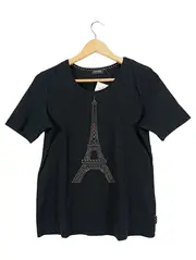 Vorschaubild 1 von Damen T-Shirt Gr. 40 Schwarz Eiffelturm Strass Print