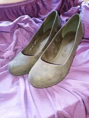 Vorschaubild 5 von Pumps Damen Grau Wildleder Optik Gr. 37 High Heel 8cm Klassisch