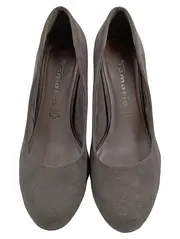 Vorschaubild 2 von Pumps Damen Grau Wildleder Optik Gr. 37 High Heel 8cm Klassisch