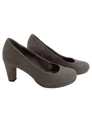 Vorschaubild 1 von Pumps Damen Grau Wildleder Optik Gr. 37 High Heel 8cm Klassisch