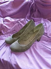 Vorschaubild 6 von Pumps Damen Grau Wildleder Optik Gr. 37 High Heel 8cm Klassisch
