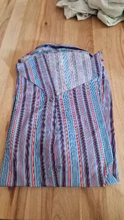 Vorschaubild 7 von Business Hemd Herren Blau Gestreift Kurzarm Gr. 56 3XL Baumwolle