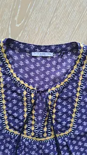 Vorschaubild 3 von Damen Bluse Ärmellos Boho Stickerei Lila Gr. 40/L