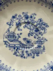 Vorschaubild 2 von Suppenteller Porzellan Weiß Blau Klassisch Blumenmuster