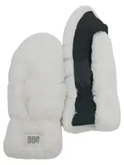 Vorschaubild 1 von Damen Fäustlinge Handschuhe Fell Weiß Schwarz Gr. S Winter
