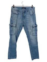 Vorschaubild 1 von Herren Cargo Jeans Hose Stretch Blau W34/L32