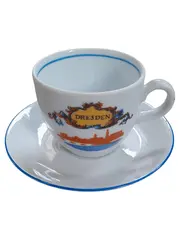 Vorschaubild 1 von Tasse Untertasse Dresden Souvenir Mehrfarbig Klassisch Porzellan