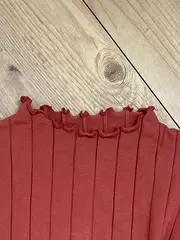Vorschaubild 3 von Kinder Langarmshirt Rüschenkragen Orange Gr. 134/140 Rippstrick