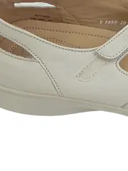 Vorschaubild 5 von Damen Sandalen Gr. 40 Weiß Komfortabel Lochmuster Klettverschluss Leder