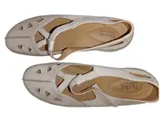 Vorschaubild 2 von Damen Sandalen Gr. 40 Weiß Komfortabel Lochmuster Klettverschluss Leder