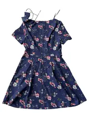 Vorschaubild 2 von EDC Damen Sommerkleid Gr. 40 L Blau Blumenmuster Feminin Kurzarm