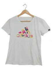 Vorschaubild 1 von Damen T-Shirt Weiß Gr. S Climalite Logo-Print Sportshirt