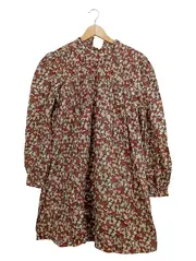 Vorschaubild 1 von Damen Tunikakleid Blumenmuster Langarm Gr. L Rot Beige