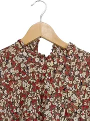 Vorschaubild 2 von Damen Tunikakleid Blumenmuster Langarm Gr. L Rot Beige