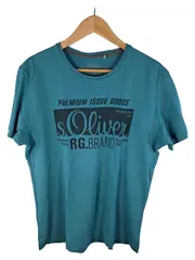 Vorschaubild 1 von Herren T-Shirt Baumwolle Logo Print Petrol Gr. L