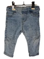 Vorschaubild 1 von Baby Girl Jeans Hose Gr. 74 Hellblau Buchstaben Muster 6-9 Monate