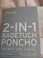 Vorschaubild 2 von 2in1 Badeponcho Badetuch Poncho Damen Einheitsgröße Rosa Gestreift