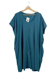 Vorschaubild 1 von Damen Freizeitkleid Oversize Kleid Petrol Gr. 40/L Baumwolle