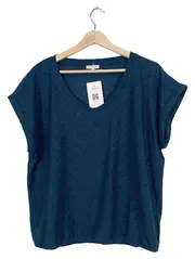 Vorschaubild 1 von Damen T-Shirt Gr. L Petrol Lochmuster Freizeit Kurzarm